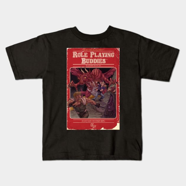 Roleplaying Buddies D&D Cover Kids T-Shirt by karisplayground